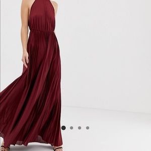 ASOS halter pleated maxi dress